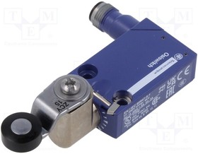 Фото 1/2 XCMD2115M12, Limit switch; lever R 34,4mm, plastic roller O16mm; SPDT; 6A