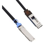 TCP-Q151BNNE22, 38 Position QSFP56 Receptacle to Plug 0.722' (220.00mm, 8.661") Black Unshielded
