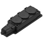 Колодка удлинителя 3-м MultiSet 16А 250В IP44 с заземл. каучук черн. SE MST4103BK