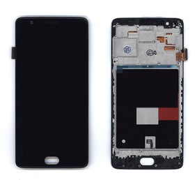 Дисплей для OnePlus 3T (TFT) в сборе с тачскрином и рамкой черный