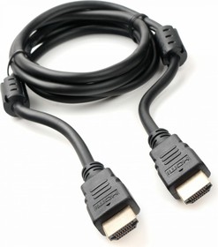 Фото 1/2 Кабель HDMI Cablexpert CCF2-HDMI4-5, 19M/19M, v2.0, медь, позол.разъемы, экран, 2 фер.кольца, 1,5м, черный, пакет