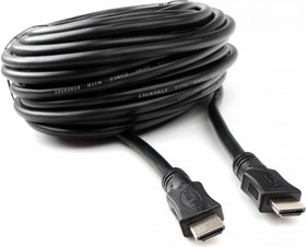 Фото 1/5 Кабель HDMI Cablexpert CC-HDMI4L-20M, 20м, v2.0, 19M/19M, серия Light, черный, позол.разъемы, экран, пакет