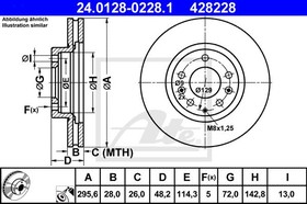 24.0128-0228.1, Диск тормозной передн, MAZDA: CX-7 2.2 MZR-CD/2.3 DISI/2.3 MZR DISI Turbo 06-