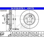 24.0130-0178.1, Диск тормозной передн, LAND ROVER: DISCOVERY III 2.7 TD 4x4/4.0 ...