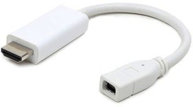 Фото 1/2 Переходник miniDisplayPort - HDMI, Cablexpert A-mDPF-HDMIM-001-W, 20F/19M, длина 10см, белый, пакет