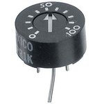 Cermet trimmer potentiometer, 1 kΩ, 1 W, THT, on top, 93PR1KLF