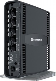 Фото 1/10 Wi-Fi роутер MIKROTIK hAP ax2, AX1800, черный [c52ig-5haxd2haxd-tc]
