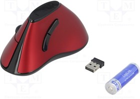 ID0159, Оптическая мышь, красный, USB, беспроводная, Кол-во кноп: 5