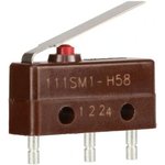 111SM1-H58, Basic / Snap Action Switches BASIC SWITCH SPDT 250Vac 5A STR LEVER