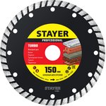 3662-150_z02, STAYER TURBO 150 мм (22.2 х 7 х 2.4 мм), сегментированный алмазный ...