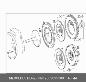N912009035100, Обжимное кольцо вилки сцепления Mercedes-Benz