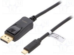 UA0336, Адаптер, вилка DisplayPort,вилка USB C, 3м, Цвет черный