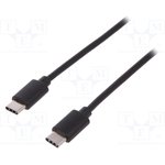 AK-300138-010-S, Cable; USB 2.0; USB C plug,both sides; nickel plated; 1m; black