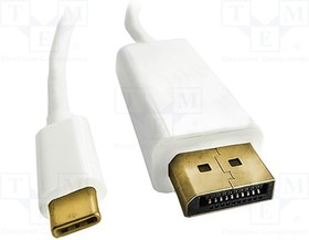 50413, Адаптер, DisplayPort 1.2,HDCP, USB 3.1, 2м, Цвет: белый