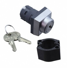 704.341.0, Keylock Switch Actuator, 2 Positions, Grey, IP65, Latching Function