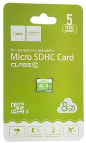 Фото 1/2 Карта памяти MicroSD 8Gb TF High speed Hoco