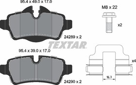 Фото 1/8 2428901, К-кт дисковых колодок MINI MINI 06-, MINI CLUBMAN 07-, MINI CLUBVAN 12-,