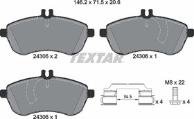 Фото 1/7 2430601, Колодки пер.MERCEDES W204 200 Kompressor, 220CDI 07 =