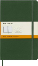 Фото 1/5 Блокнот Moleskine CLASSIC QP060K15 Large 130х210мм 240стр. линейка твердая обложка зеленый
