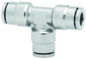 100600600, PNEUFIT 10 Series Straight Fitting, Push In 6 mm to Push In 6 mm, Tube-to-Tube Connection Style