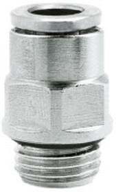 102251018, PNEUFIT 10 Series Straight Threaded Adaptor, G 1/8 Male to Push In 10 mm, Threaded-to-Tube Connection Style