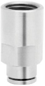 102260618, PNEUFIT 10 Series Straight Threaded Adaptor, G 1/8 Male to Push In 6 mm, Threaded-to-Tube Connection Style