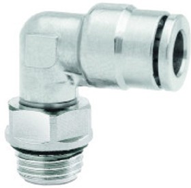 102470618, PNEUFIT 10 Series Straight Threaded Adaptor, G 1/8 Male to Push In 6 mm, Threaded-to-Tube Connection Style