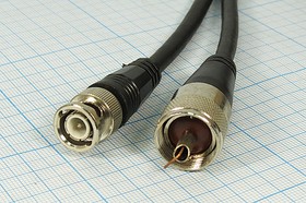 Высокочастотный переходник штекер BNC на штекер UHF, кабель 1,4 м; №3080 шнур штек BNC-штек UHF\1,4м\\75 Ом