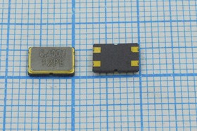 Кварцевый резонатор 6400 кГц, корпус SMD07050C4, нагрузочная емкость 12 пФ, точность настройки 10 ppm, стабильность частоты 30/-40~85C ppm/C