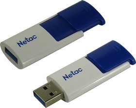 Фото 1/5 Флеш Диск Netac U182 Blue 32Gb  NT03U182N-032G-30BL , USB3.0, сдвижной корпус, пластиковая бело-синяя
