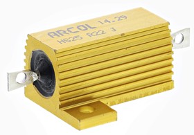 Фото 1/4 HS25 R22 J, 220m 25W Wire Wound Chassis Mount Resistor HS25 R22 J ±5%