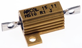 Фото 1/4 HS10 R1 J, 100m 10W Wire Wound Chassis Mount Resistor HS10 R1 J ±5%