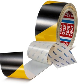 60960-00002-00, Black, Yellow PET 50mm Floor Tape, 0.175mm Thickness