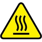 WL35Y, Labels & Industrial Warning Signs Warning Label Vinyl Hot Surface Symbol