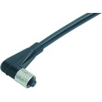 Sensor actuator cable, M5-cable socket, angled to open end, 4 pole, 2 m, PUR, black, 1 A, 79 3110 32 04