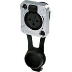 XLR panel socket, 3 pole, tin-plated, zinc die casting, RRX3F-Z-000-1