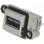MUSBRA51130, Гнездо, USB A, MUSB, на панель, винтами, THT, прямой, USB 2.0, IP68