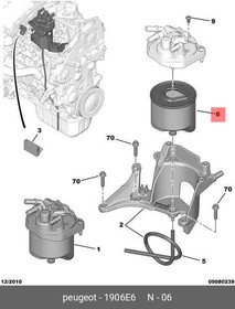1906E6, Фильтр топливный CITROEN \ PEUGEOT: 1.6HDI (DV6C) EURO 5 09-