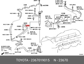 23670-19015, Форсунка топливная дизель TOYOTA LC PRADO/FORTUNER/HILUX 1GD-FTV 15-