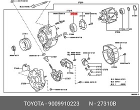 9009910223, Подшипник генератора TOYOTA