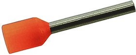 FWE4-10, FWE Insulated Crimp Bootlace Ferrule, 10mm Pin Length, 2.8mm Pin Diameter, 4mm² Wire Size, Orange