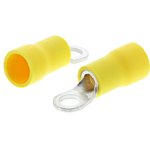 FV Insulated Ring Terminal, M4 (#8) Stud Size, 2.6mm² to 6.6mm² Wire Size, Yellow