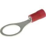 FV Insulated Ring Terminal, M10 (3/8) Stud Size, 0.25mm² to 1.65mm² Wire Size, Red