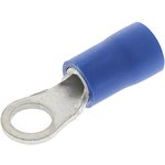 FVWS2-5, FV Insulated Ring Terminal, 5mm Stud Size, 1mm² to 2.6mm² Wire Size, Blue