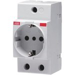 2CSM112000R0701 M1173-L, Grey 1 Gang Plug Socket, 16A, Type L - Italian, Indoor Use