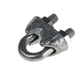 Carbon Steel (U-Bolt), Steel (Bridge) 6mm Diameter Wire Rope Grip