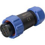 Circular Connector, 3 Contacts, Cable Mount, Socket, Female, IP68