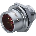 Circular Connector, 5 Contacts, Panel Mount, M12 Connector, Plug, Male, IP67