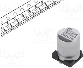 CK1V227M08010VR, Конденсатор: электролитический; SMD; 220мкФ; 35ВDC; O8x10мм; ±20%