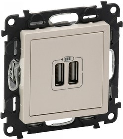 Фото 1/7 Legrand Valena LIFE DIY Сл.кость Розетка 2-ая USB 240В/5В 1500мА